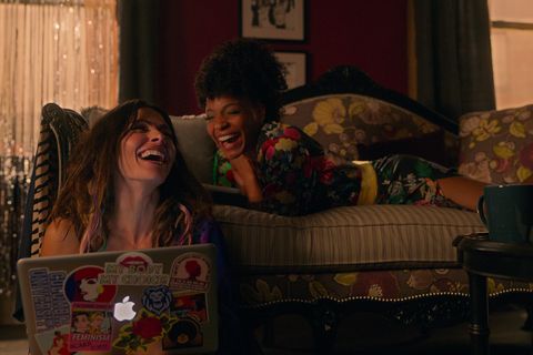 sexlife l to r sarah shahi as billie connelly and margaret odette as sasha snow in episode 104 of sexlife cr courtesy of netflix © 2021